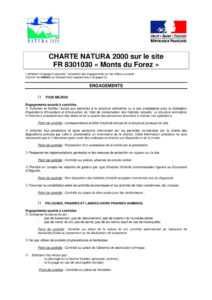 Charte Natura 2000 des monts du Forez
