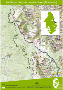 Carte du site des monts du Forez