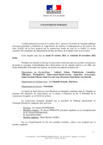 Avis d’ouverture de l’enquête publique - 2012