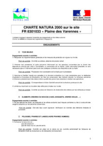 Charte Natura 2000 Plaine des Varennes