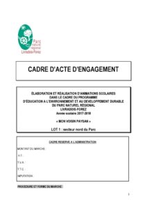 Acte d'engagement LOT 1