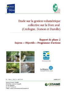 Rapport de phase 2 de l'étude sur la gestion volumétrique collective sur la Dore aval - 2017