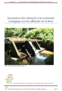 Inventaires des obstacles à la continuité écologique sur les affluents de la Dore - 2010