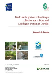 Résumé de l'étude sur la gestion volumétrique collective sur la Dore aval - 2017