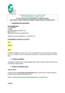 Document descriptif de la consultation Prestation de rédaction d'outils de sensibilisation