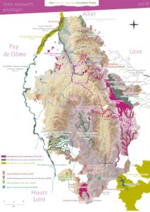 Carte des sites NATURA 2000 du Parc Livradois-Forez