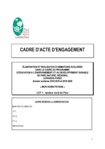 Acte d'engagement LOT 1