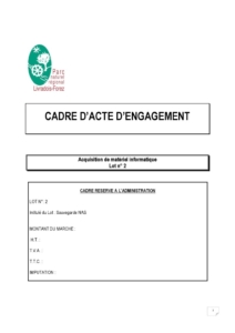 Acte d'engagement Lot 2 