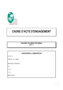 Acte d'engagement Lot 3