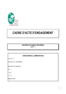 Acte d'engagement Lot 4