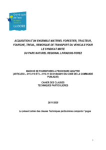 CCTP Acquisition d un ensemble de materiel forestier (PDF - 262Kb)