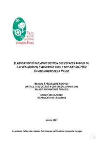 CCTP Elaboration d'un plan de gestion site Natura 2000 Cavité Minière de la Pause (PDF - 343Ko)